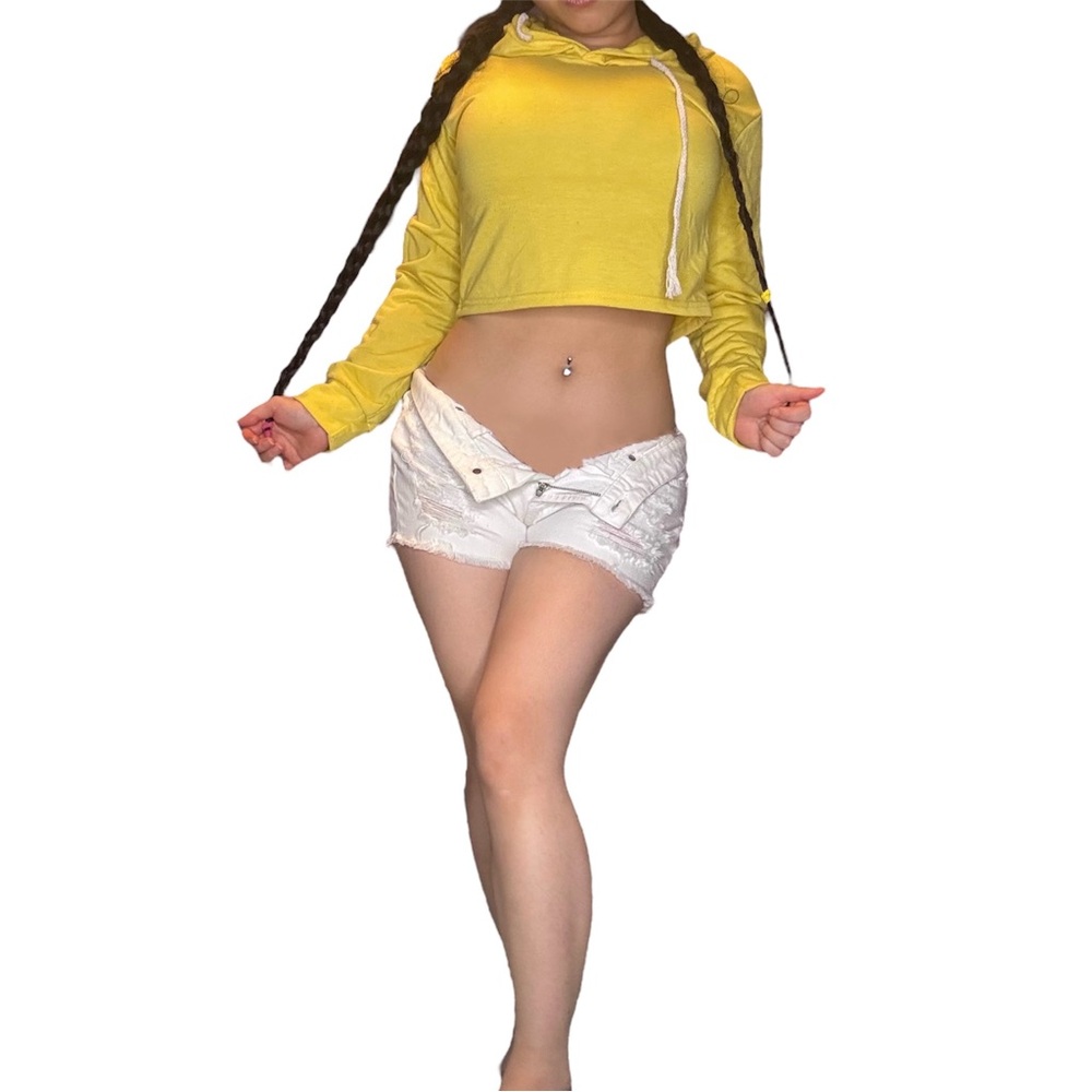 🌼 Yellow Cropped Hoodie